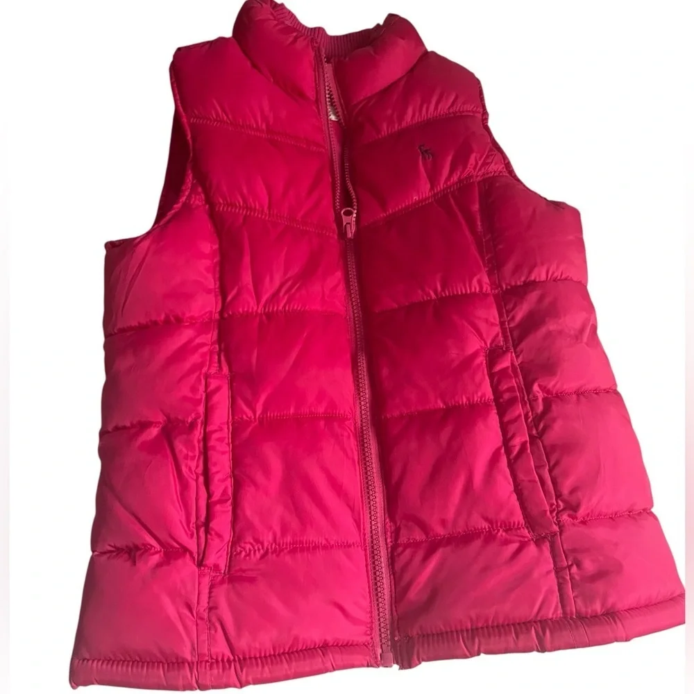 Old Navy Girls Pink Puffer Vest Quilted Zip Up Lightweight Winter Layer - XL